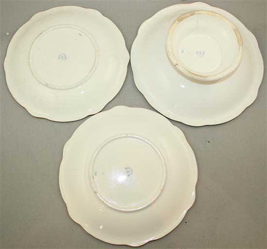 A mid 19th century Davenport part dessert service, 25cm x 15cm, plates 22.5cm